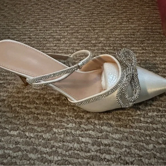 Wedding shoes size 9 never worn , black and white - Picture 4 of 7